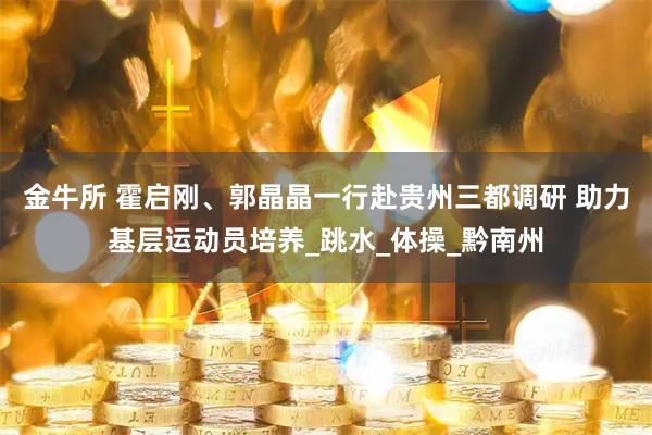金牛所 霍启刚、郭晶晶一行赴贵州三都调研 助力基层运动员培养_跳水_体操_黔南州